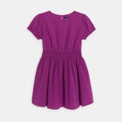 فستان موحد بأكمام قصيرة، باللون الأرجواني للفتيات.